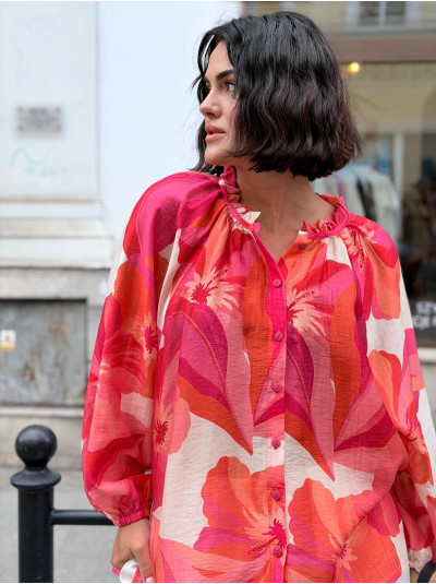 Koszula Sally Orange&Flowers