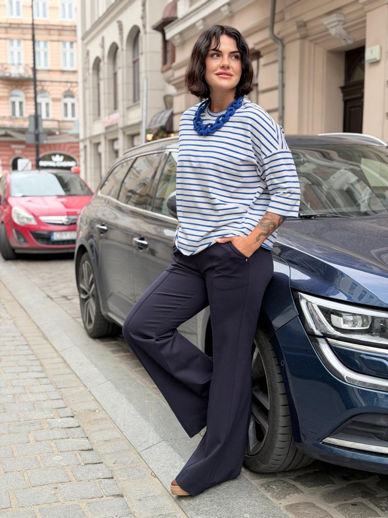 Miniatura produktu Bluza bawełniana asymetryczna w niebiesko-białe paski Ivonne Blue&White