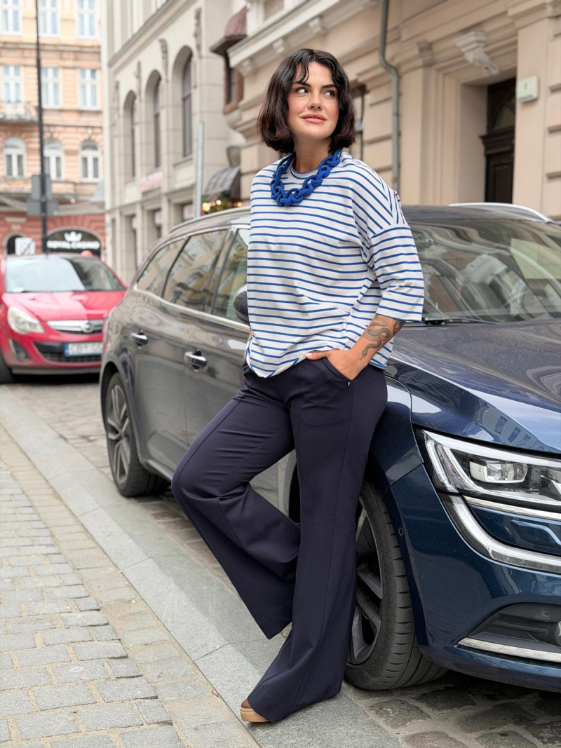 Miniatura produktu Bluza bawełniana asymetryczna w niebiesko-białe paski Ivonne Blue&White