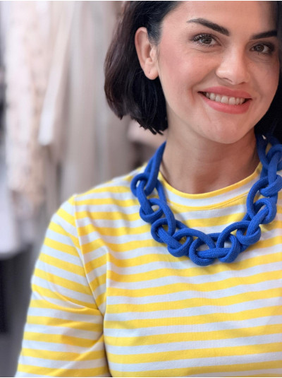 Bawełniany T-shirt w paski w kolorze żółtym Matt Yellow&Beige