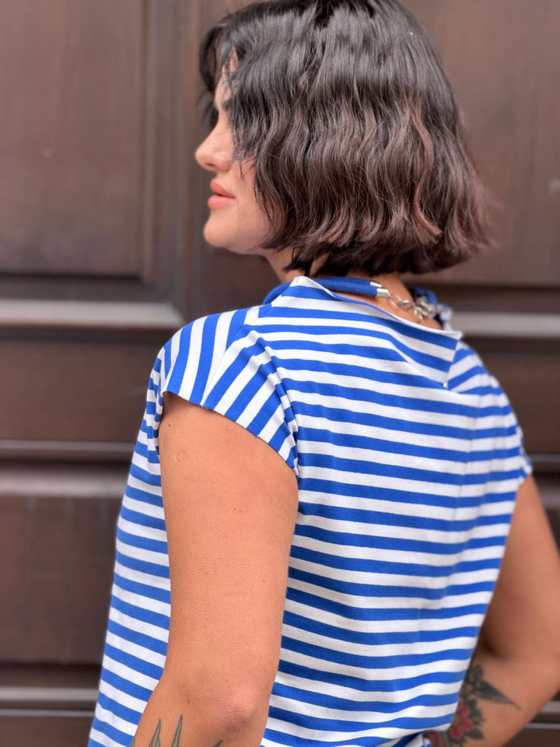 Miniatura produktu Bawełniany T-shirt w niebiesko-białe paski Cleo Blue&White