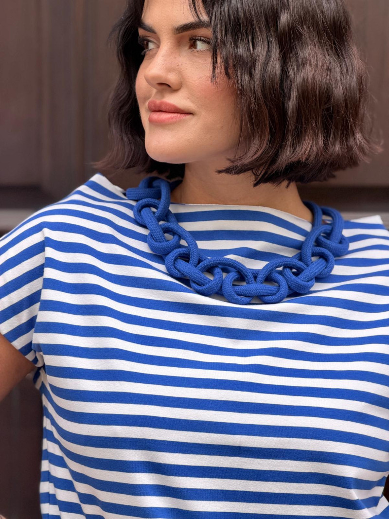 Miniatura produktu Bawełniany T-shirt w niebiesko-białe paski Cleo Blue&White