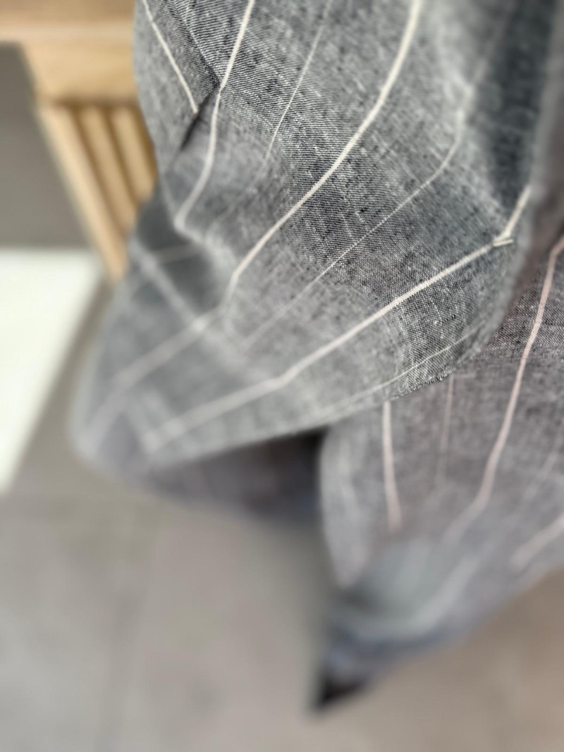 Miniatura produktu Lniane Spodnie w kolorze szaro-czarnym z szerokimi nogawkami Caroline Len&Melange