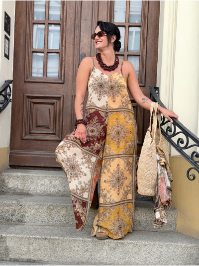 Jedwabny Kombinezon z wiązaniem na plecach Bali Hindi