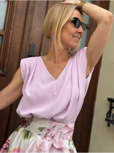 Dwustronna Różowa Bluzka bez rękawów Blues Pink