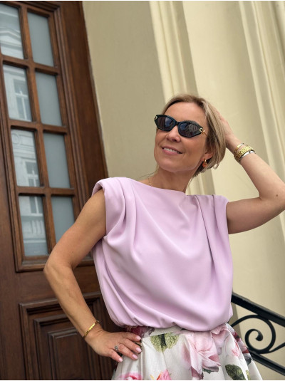 Dwustronna Różowa Bluzka bez rękawów Blues Pink