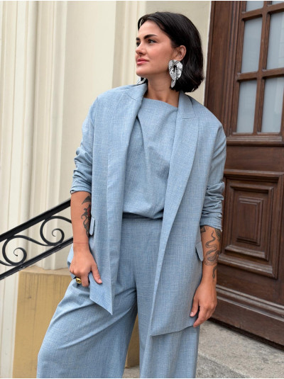 Żakiet Cassie Len&Wool Blue