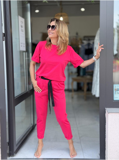 Bawełniane Spodnie Chinosy w kolorze Fuksjowym Chinosy Magenta&Cotton