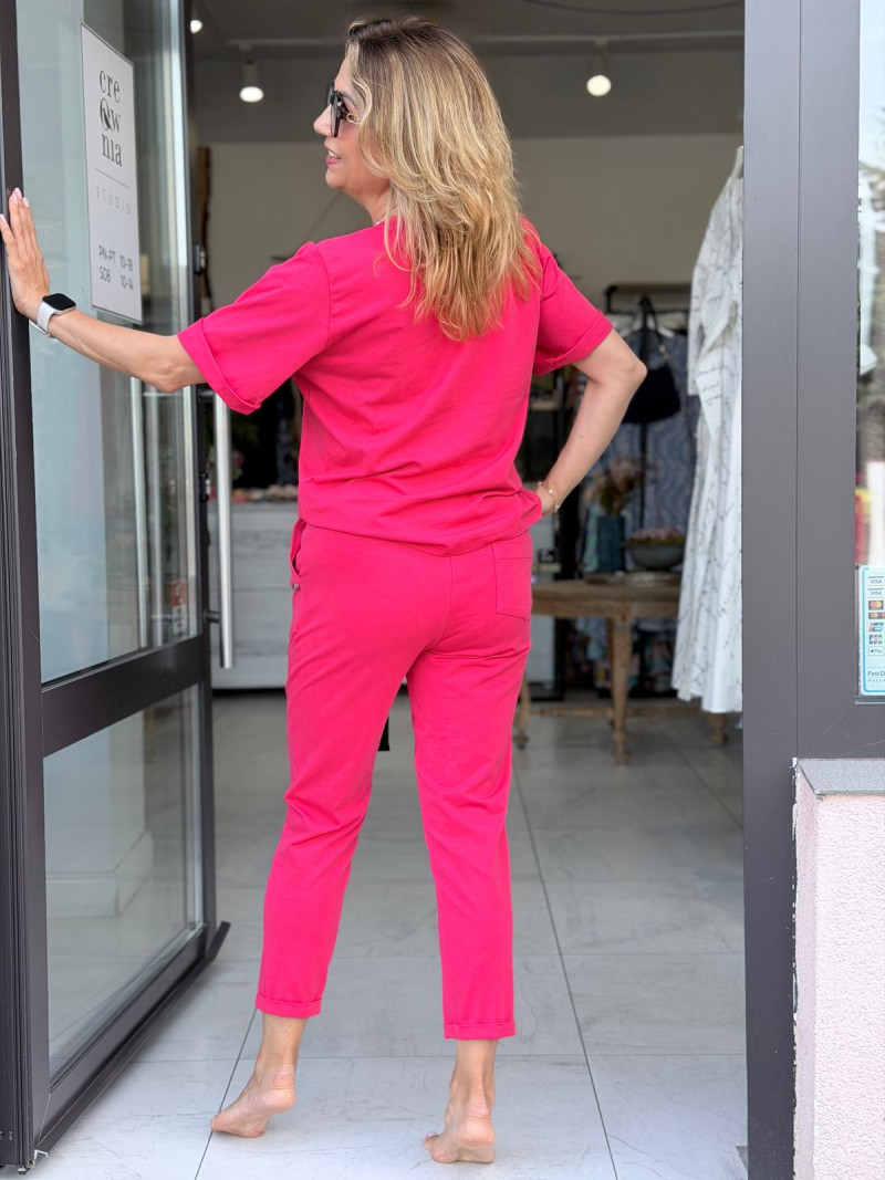 Miniatura produktu Bawełniane Spodnie Chinosy w kolorze Fuksjowym Chinosy Magenta&Cotton