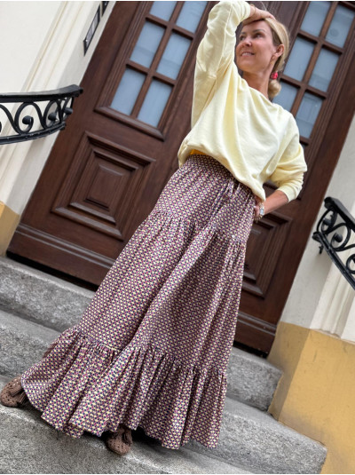 Spódnica Boho Damska midi na gumce Amelia Butter&Dots