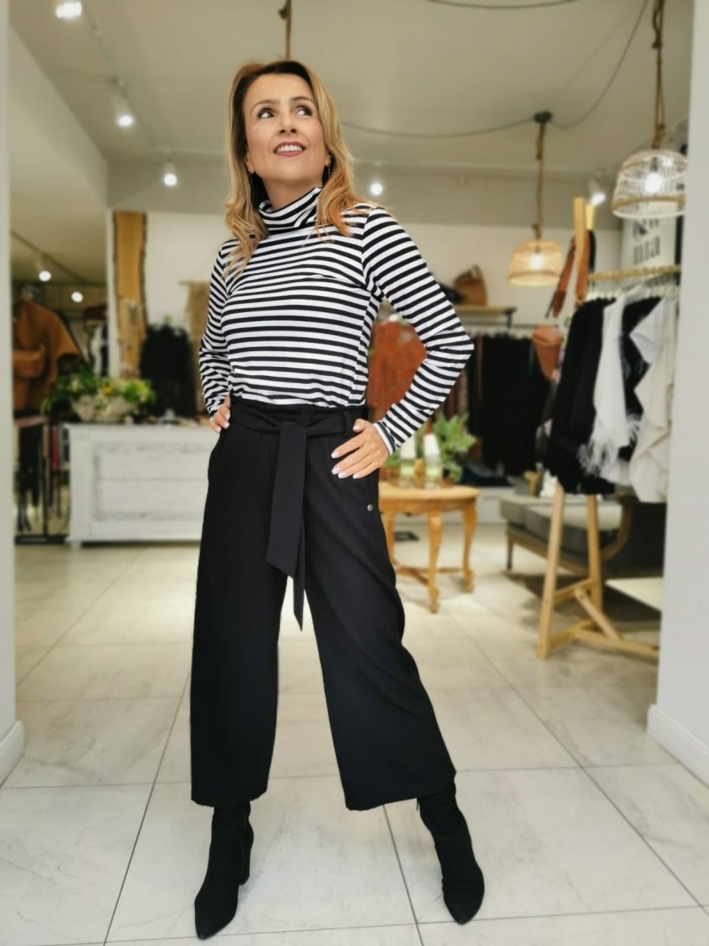 Miniatura produktu Czarne Spodnie Culoty o długości midi z wysokim stanem Midi Black