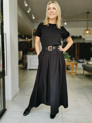 Czarna Spódnica trapezowa maxi Amara Black